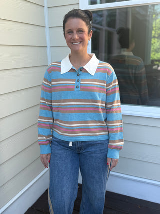 Striped Collared Sweater