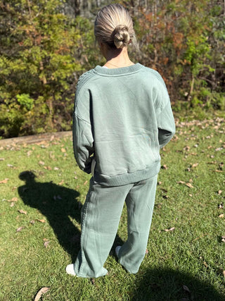 Sage Oversized Knit Lounge Set