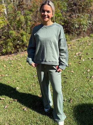 Sage Oversized Knit Lounge Set
