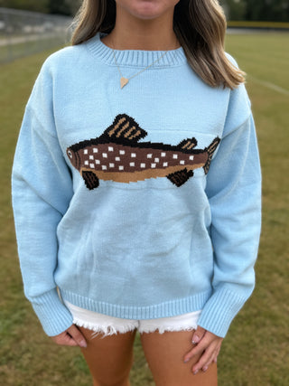 Light Blue Fish Sweater