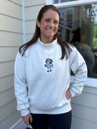 UNC Embroidered Ram Mockneck