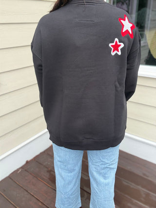 NC State University Black Patch Mockneck