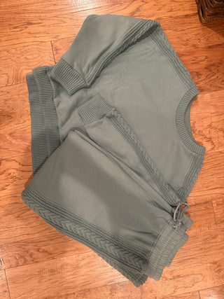 Sage Oversized Knit Lounge Set