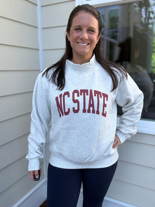 NC State Lettering Mockneck