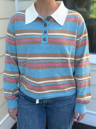 Striped Collared Sweater