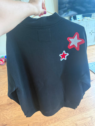 NC State University Black Patch Mockneck