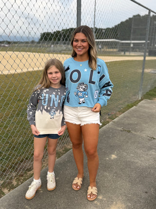 UNC Embroidered Patch Cropped Sweatshirt- Gameday Social