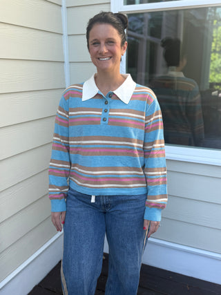 Striped Collared Sweater