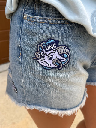 UNC Denim Patch Shorts