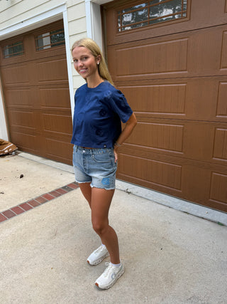 UNC Embroidered Crop Top