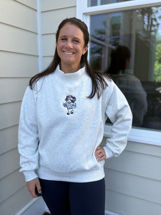 UNC Embroidered Ram Mockneck