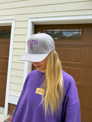 Grey ECU Pirates Football Hat