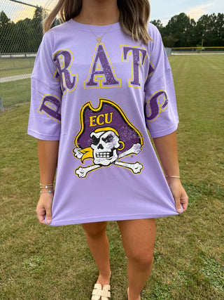 Pirates Oversized Lavender T-Shirt- Gameday Social