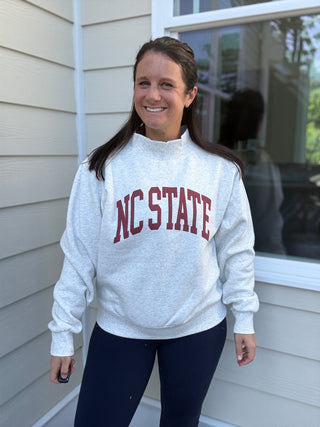 NC State Lettering Mockneck