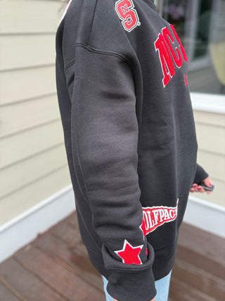NC State University Black Patch Mockneck
