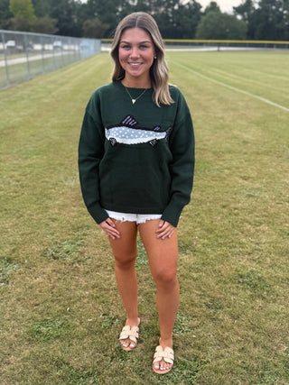 Dark Green Fish Sweater