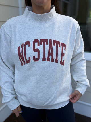NC State Lettering Mockneck