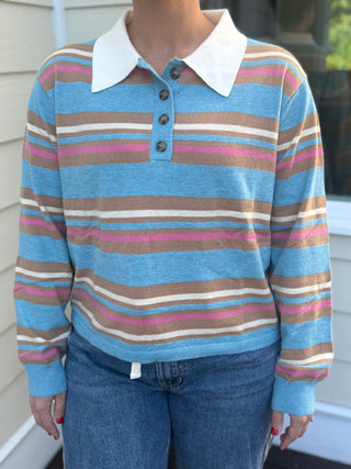 Striped Collared Sweater