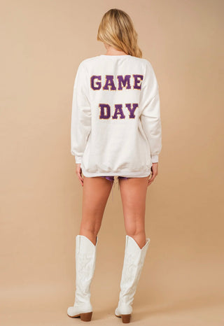 Football Sequin Fringe Sweatshirt