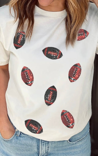 Game Day Glam Sequin Football Tee