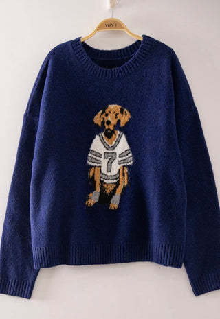 Navy Gameday Dog Sweater
