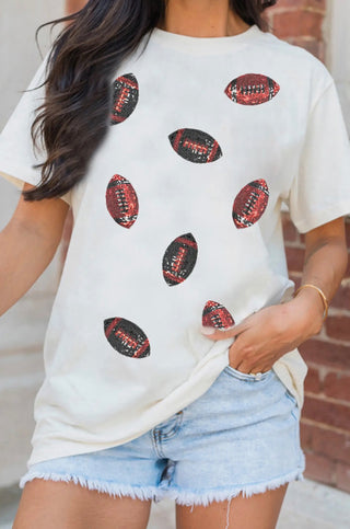 Game Day Glam Sequin Football Tee