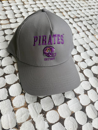 Grey ECU Pirates Football Hat