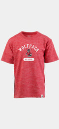 Red t-shirt with 'Wolfpack' and NC State logo on a white background