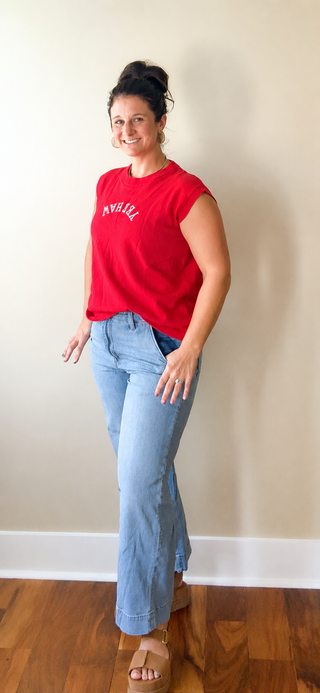 Yeehaw Mock Neck Short Sleeve Top