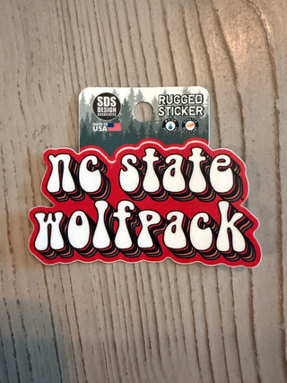 NC State Bubble Text Sticker – 3 Inch