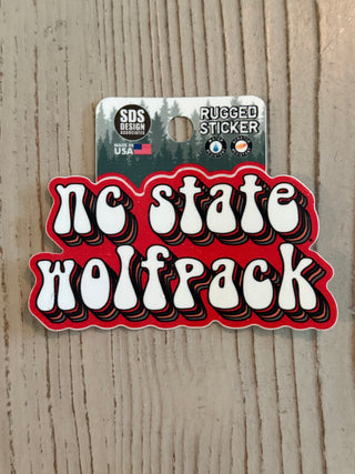 NC State Bubble Text Sticker – 3 Inch