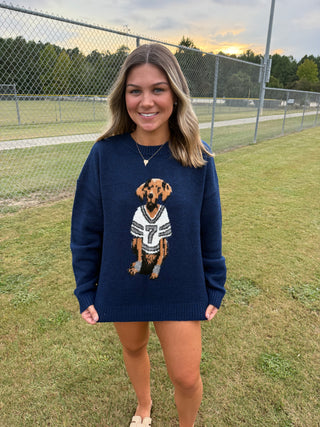 Navy Gameday Dog Sweater