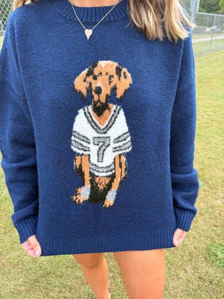 Navy Gameday Dog Sweater
