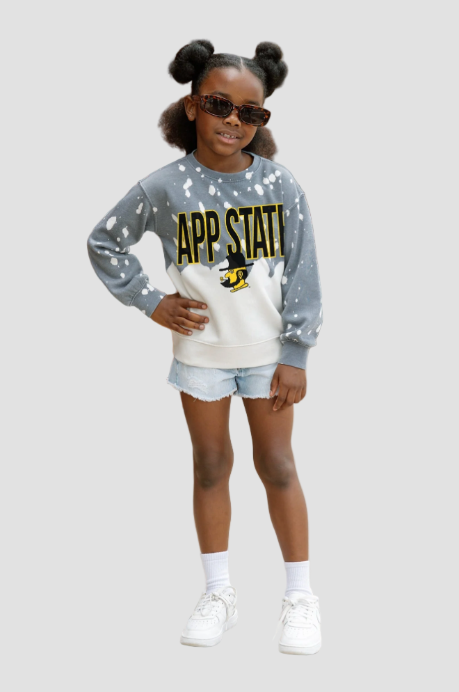 Appalachian State Mountaineers Kids Faded Crewneck