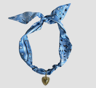 Carolina Blue Scarf Necklace w/o charm