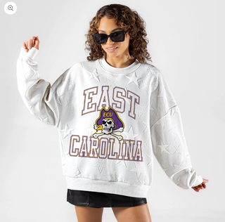 East Carolina University Star Embossed Crewneck