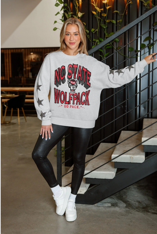 NC State Star Embellished Crew Sweatshirt