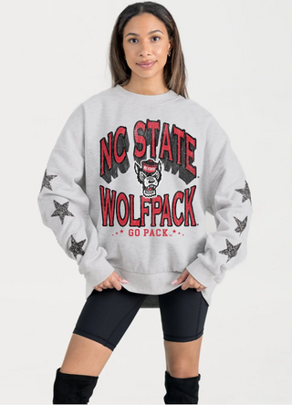 NC State Star Embellished Crew Sweatshirt