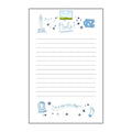 Notepad with decorative elements and text on a white background