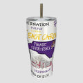 Tumbler with 'East Carolina Pirate Territory' design on a white background