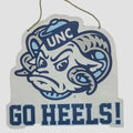 Decorative door sign with UNC logo and 'GO HEELS!' text on a white background
